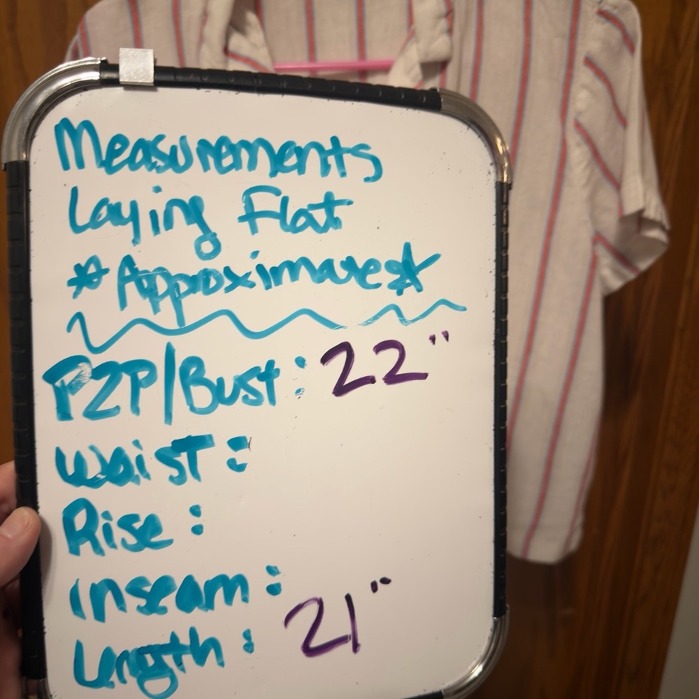 Universal Thread Linen Blend Striped Cropped Butt… - image 2